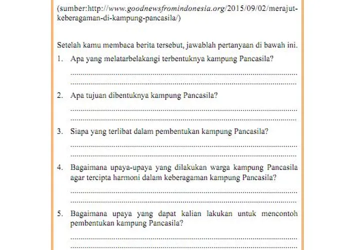 Kunci Jawaban PKN Kelas 9 Halaman 12-13 Pembahasan Soal Kampung ...