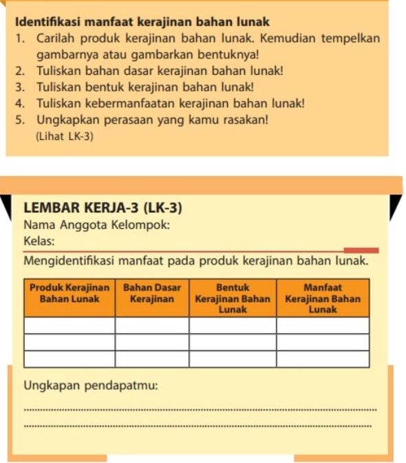 materi Bab 1 buku Prakarya semester 1.