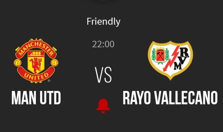 Laga Manchester United vs Rayo Vallecano akan berlangsung Minggu 31 Juli 2022. Bisa disaksikan secara gratis melalui live streaming di MUTV dan aplikasi Manchester United Official App pukul 22.00 WIB.