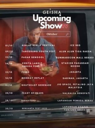Jadwal Konser Geisha Oktober 2023 di Jakarta, Malaysia, Berau, Tanjung Selor, Info Lokasi Manggung