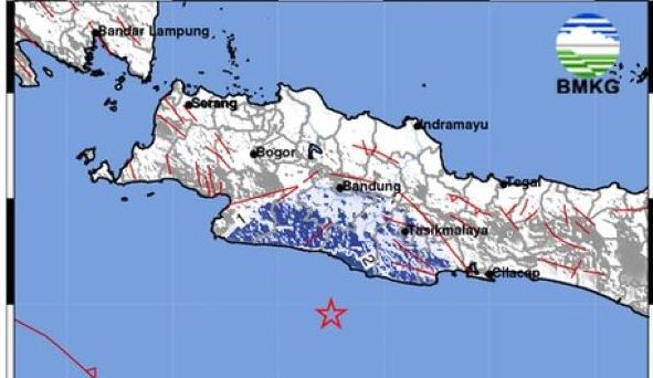 Gempa Tasikmalaya terjadi pada Sabtu 22 Juli 2023, BMKG sebut gempa dirasakan di CImerak, CIjulang dan Parigi Kabupaten Pangandaran