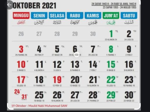3 oktober 2021 hari apa