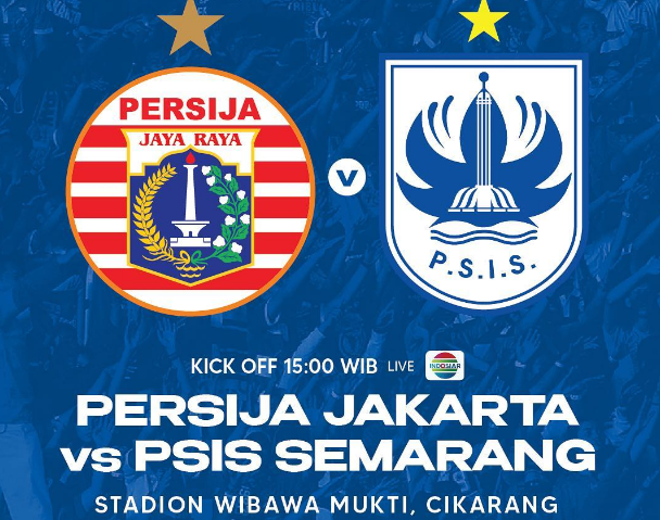 Link live streaming BRI Liga 1 Persija Jakarta vs PSIS Semarang hari ini, siaran langsung tayang di Indosiar Kamis, 16 Maret 2023