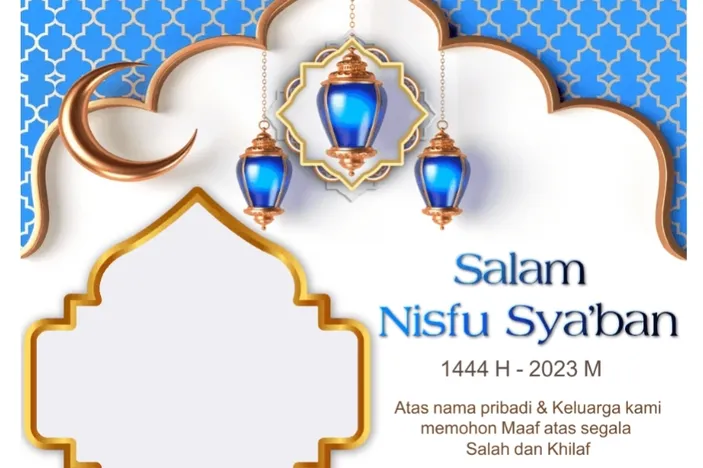 20 Twibbon Nisfu Syaban, Desain Terbaru Dilengkapi Kata-kata Mutiara