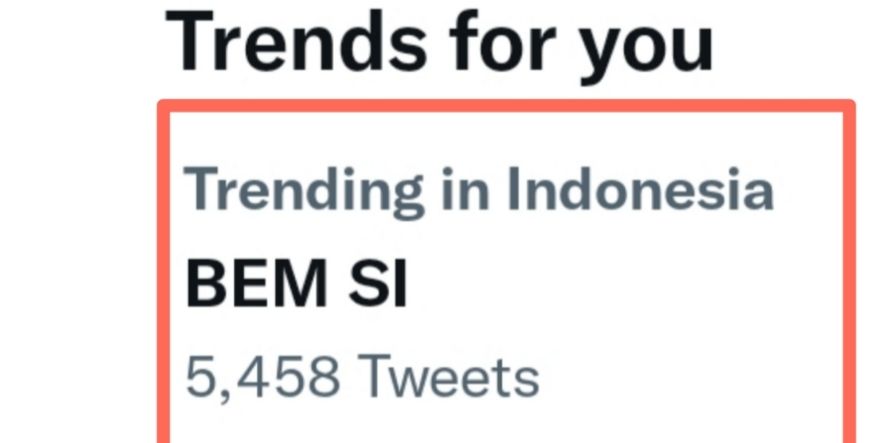 BEM SI trending di Twitter, Sabtu, 16 April 2022.