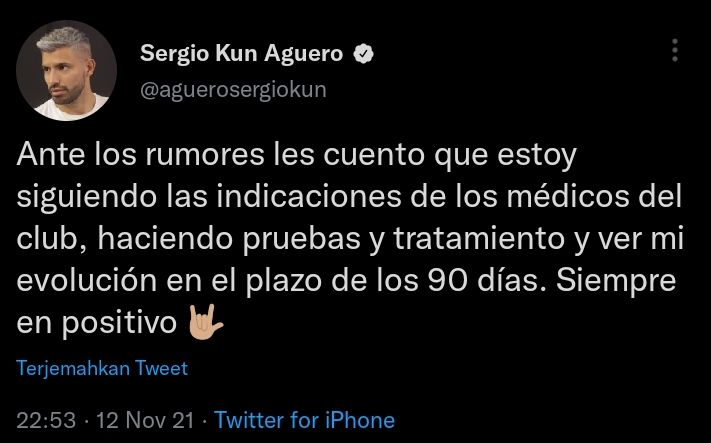Twitter Sergio Aguero