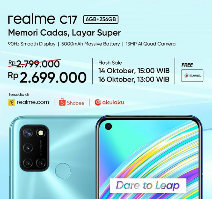 Harga Realme C17 yang resmi dirilis