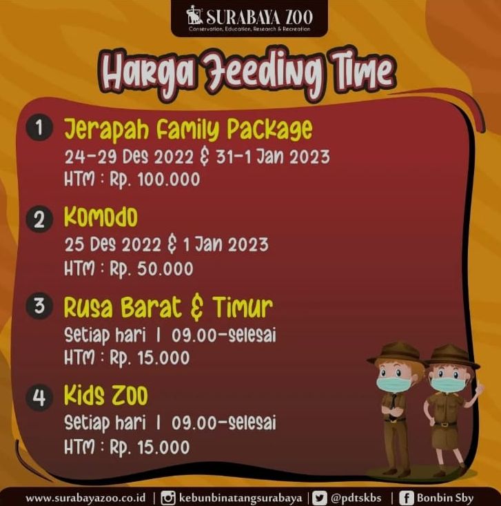 Informasi harga tiket masuk Kebun Binatang Surabaya