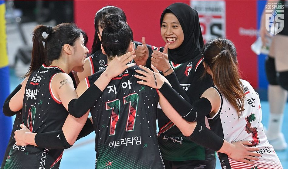 Megawati Hangestri bermain bersama tim voli putri Red Sparks di Liga Voli Korea Selatan