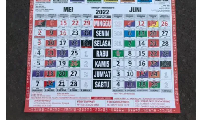 Tanggalan Jawa Juni 2022 Terbaru Lengkap Disertai Weton Pasaran Dan Wuku Kalbar Terkini 2305