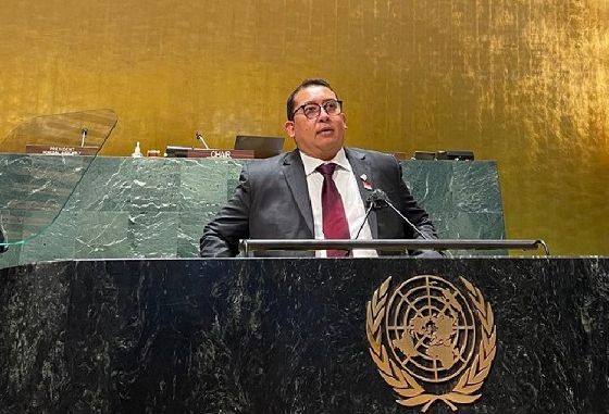 Fadli Zon saat kegiatan di Mabes PBB New York, setelahnya komentar soal PCR dan Antigen yang gratis.rkas 