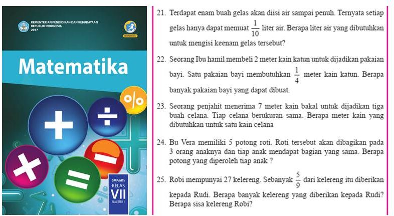 Adik-adik, inilah kunci jawaban Matematika kelas 7 SMP MTs halaman 74-80 Ayo Kita Berlatih 1.6, soal uraian 21-29 dengan pembahasan lengkap.