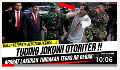 Thumbnail video yang mengatakan Rizal Ramli ditindak tegas aparat karena sebut Jokowi otoriter