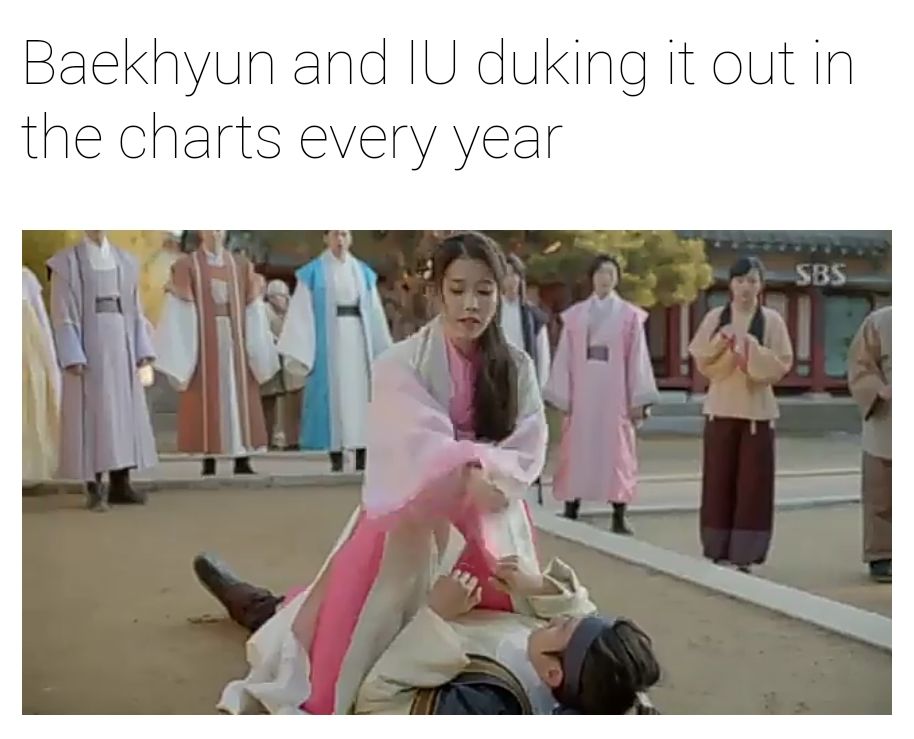 IU dan Baekhyun berebut chart