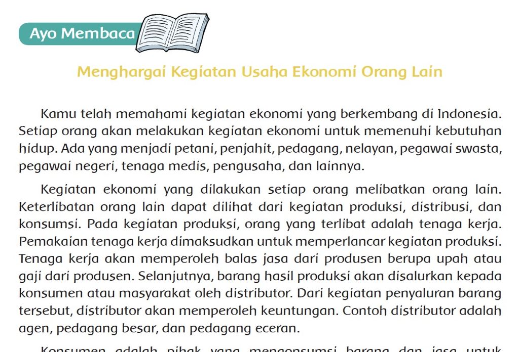 Ini Kunci Jawaban Tema 8 Kelas 5 Sd Halaman 121 Menghargai Kegiatan Usaha Ekonomi Orang Lain