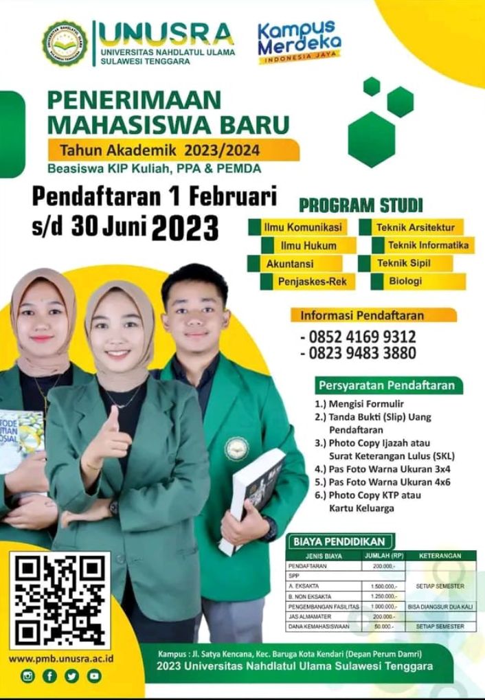 Buka Pendaftaran Mahasiswa Baru Unusra Tawarkan 3 Program Bantuan 