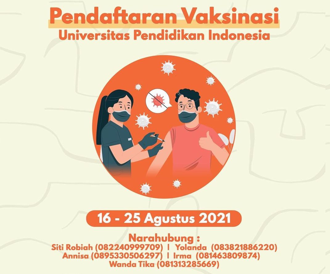 Vaksinasi massal di Kampus UPI Bandung digelar pada 16-25 Agustus 2021