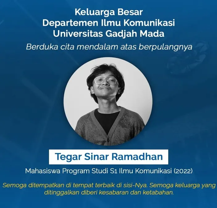Sosok Tegar Sinar Ramadhan Mahasiswa UGM Lompat Bunuh Diri Dari Lantai