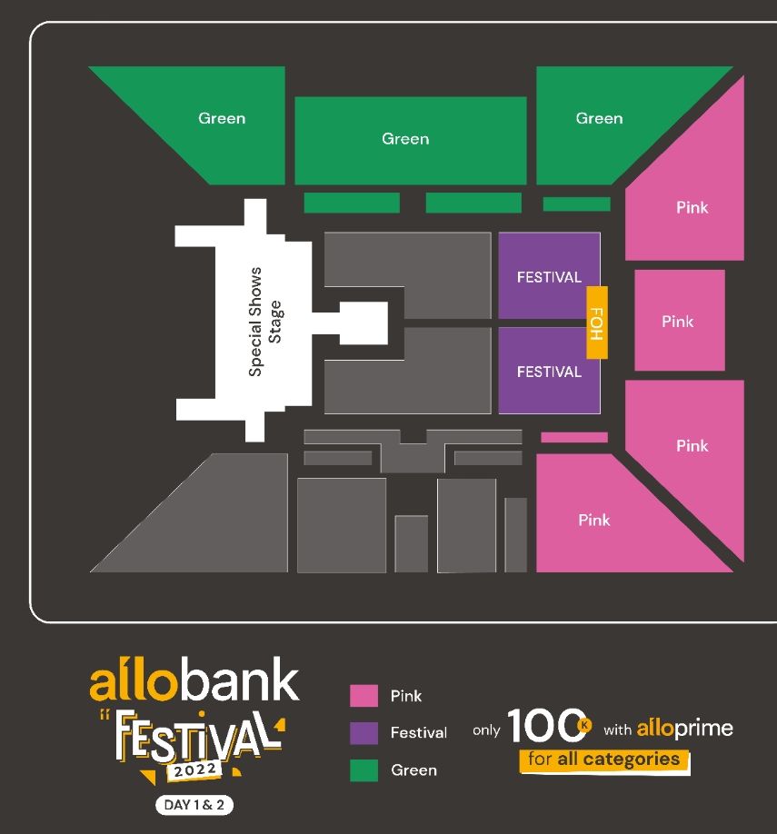 Ilustrasi seat Allo Bank Festival 2022 day 1 dan 2