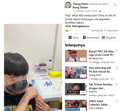 Video kabar 600 pelajar china disuntik vaksin kosong di DKI Jakarta, benarkah?