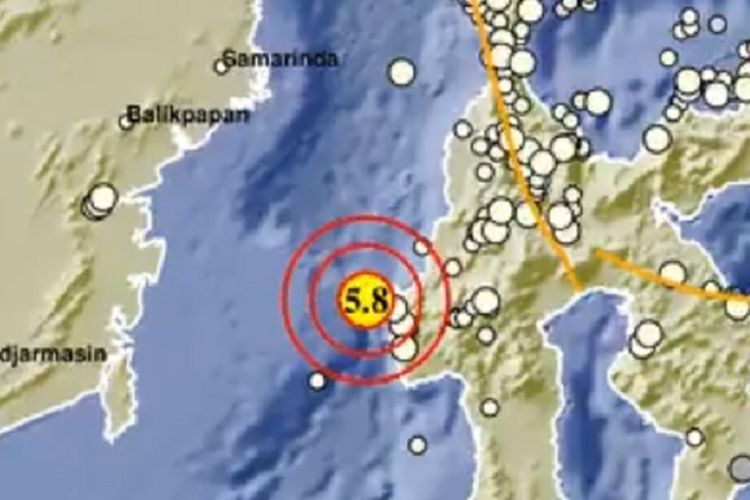 Bmkg Gempa 5 8 Magnitudo Guncang Mamuju Sulawesi Barat Terasa Hingga