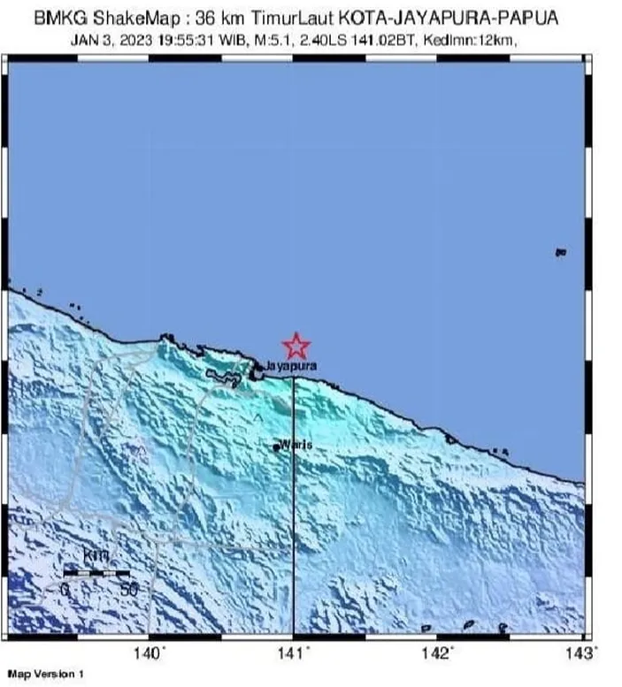 Info Gempa Di Jayapura, BMKG Waspada Gempa Susulan Pasca Gempa M 5.2 ...