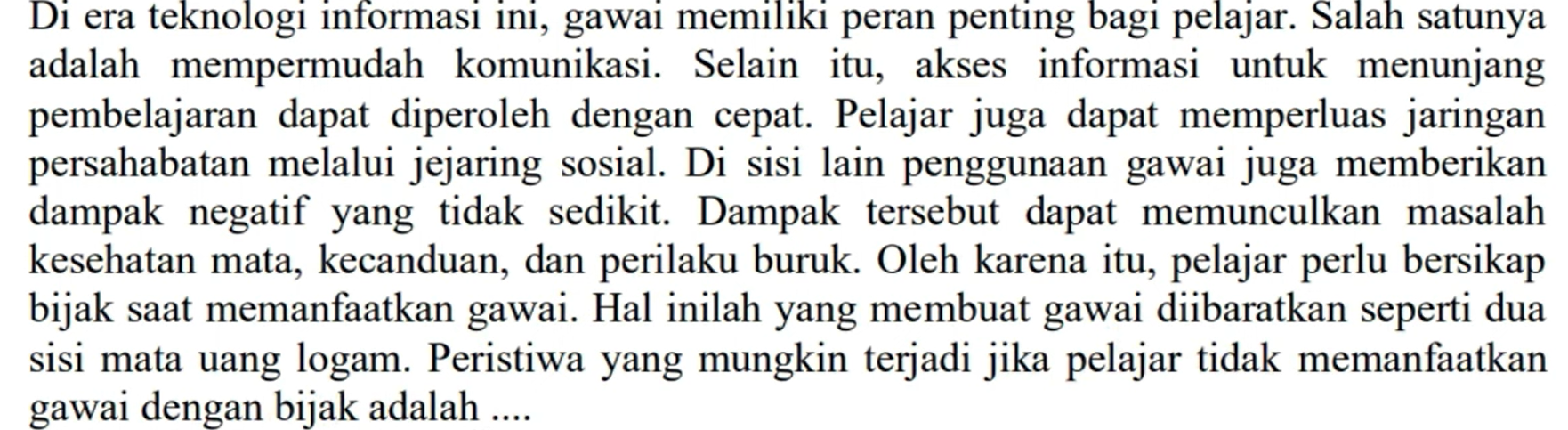 Soal Ujian Sekolah (US) 2022 Bahasa Indonesia Kelas 6 dengan Kunci Jawaban PART 2