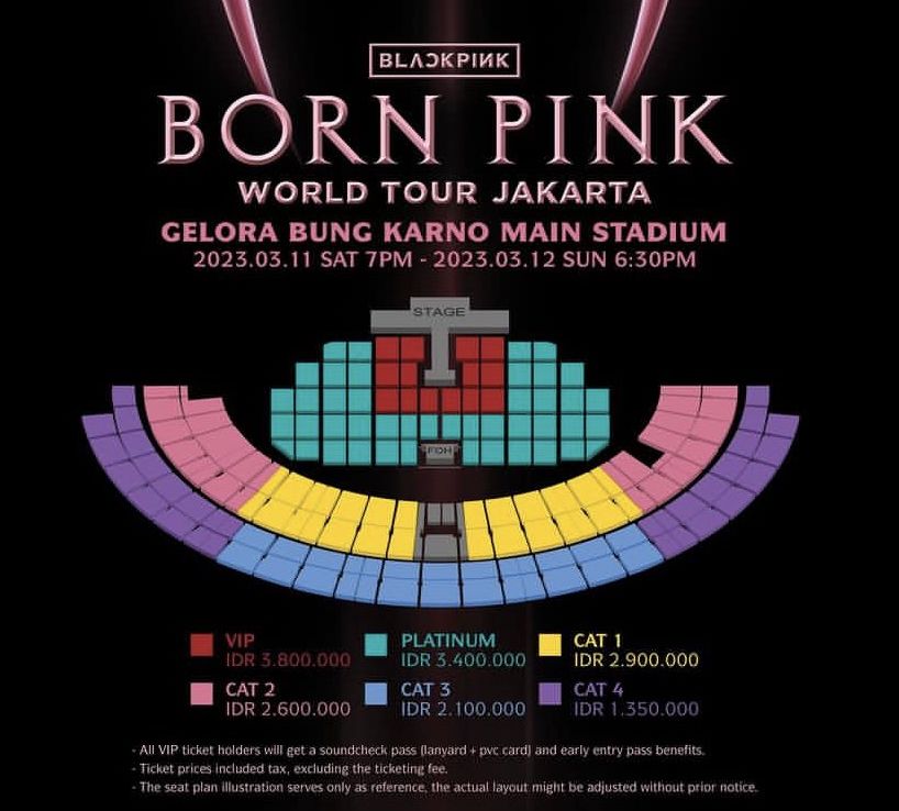 harga tiket konser World Tour Asia BLACKPINK di GBK Jakarta