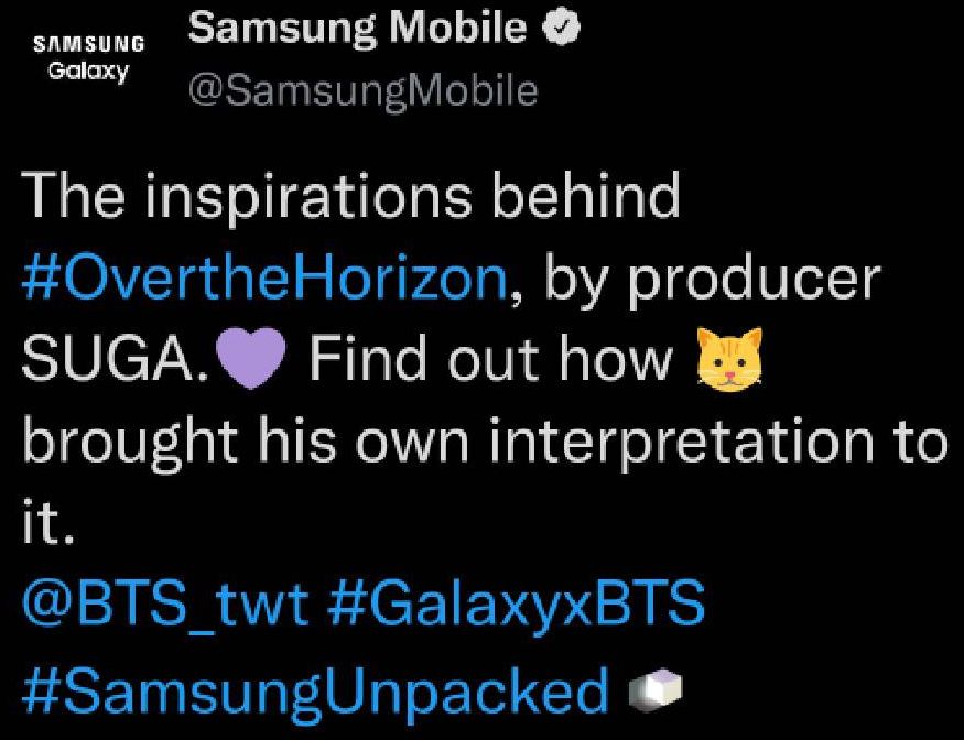 Tangkapan layar Twitter @SamsungMobile.