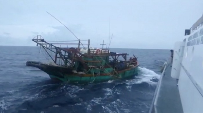 Kapal Nelayan Asing asal Vietnam di Laut Natuna Utara yang ditangkap Petugas Kapal Pengawas Perikana