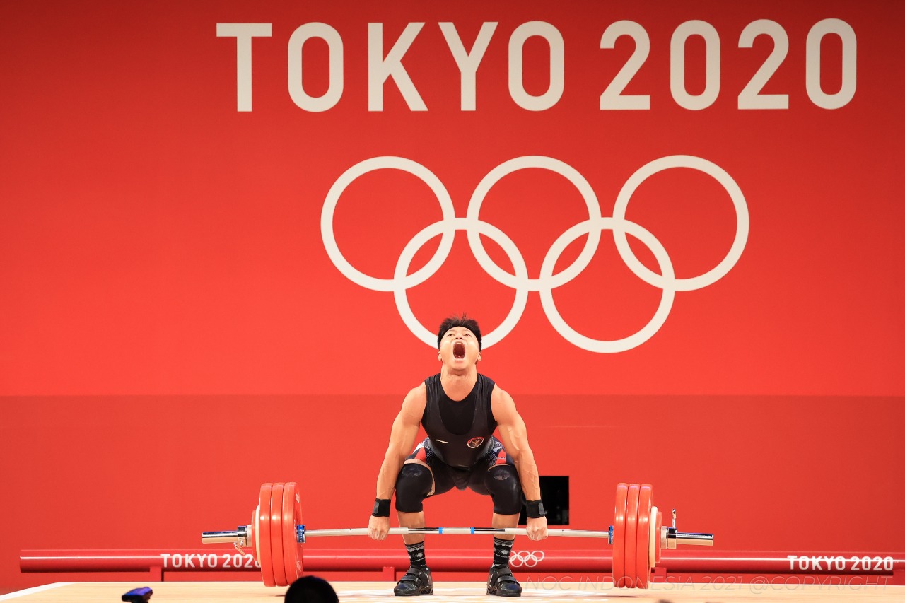 Rahmat Erwin Abdullah saat berlaga di kelas 73 kg putra Olimpiade Tokyo 2020 di Tokyo International /NOC Indonesia 