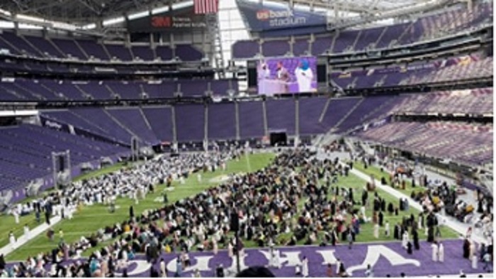Perayaan Idul Adha di US Bank Stadium Minnesota, Amerika Serikat melibatkan 50 organisasi keislaman.